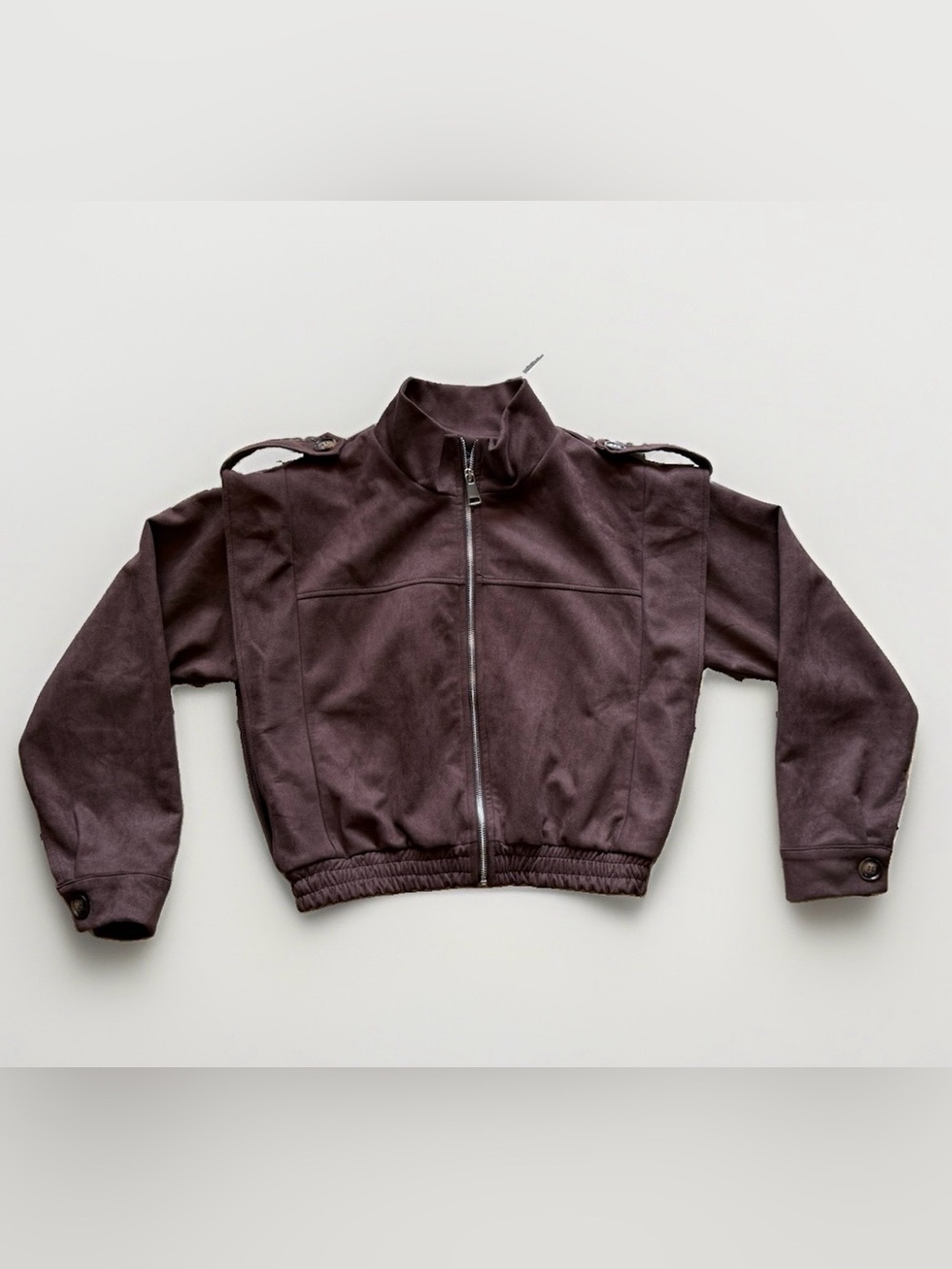 PrettyLittleThing Brown Faux Suede Bomber Jacket S